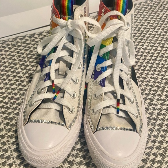 Converse Customized Diversity Equality Rainbow High-Top Sneakers - Picture 6 of 9